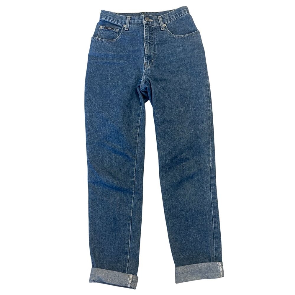 Vintage NY & Co High Rise Straight Jeans 100% Cotton‎ Blue Denim Size 4 (25W)